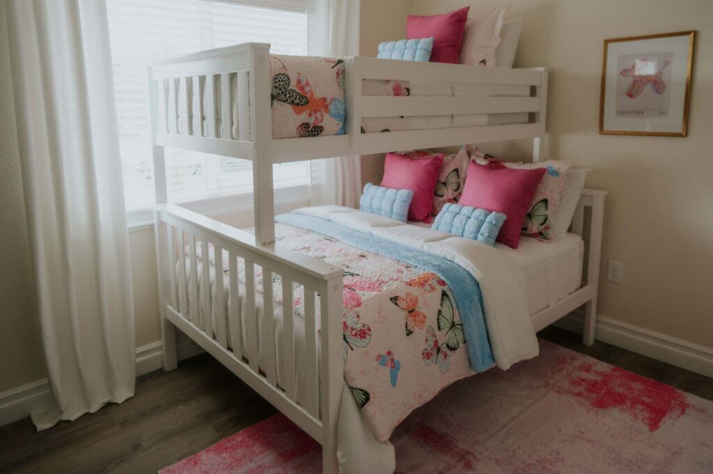 2nd bedroom shot with bunk beds