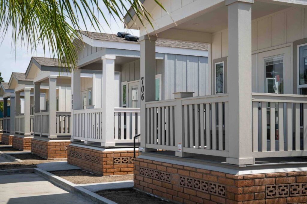 Exterior shot of one bedrooms in a row